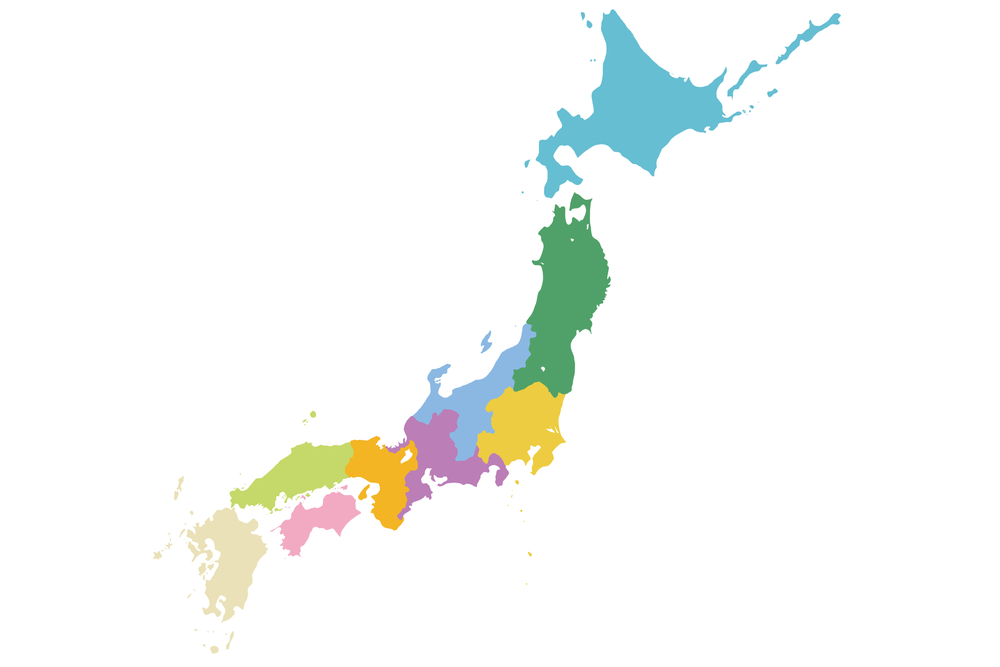 イラスト　日本地図　全国